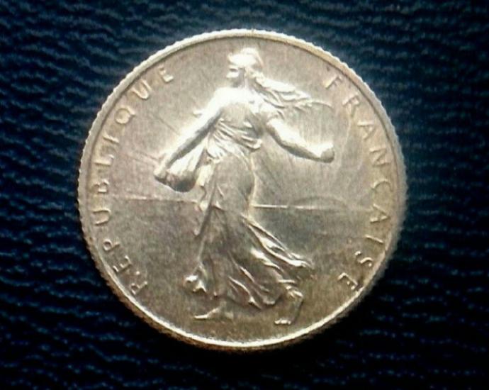 Франция 1 Франк 1915г. Серебро.