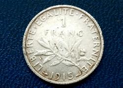 Франция 1 Франк 1915г. Серебро.